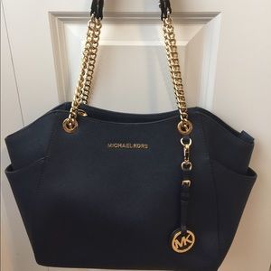 Michael Kors Navy Jet Set Large Tote